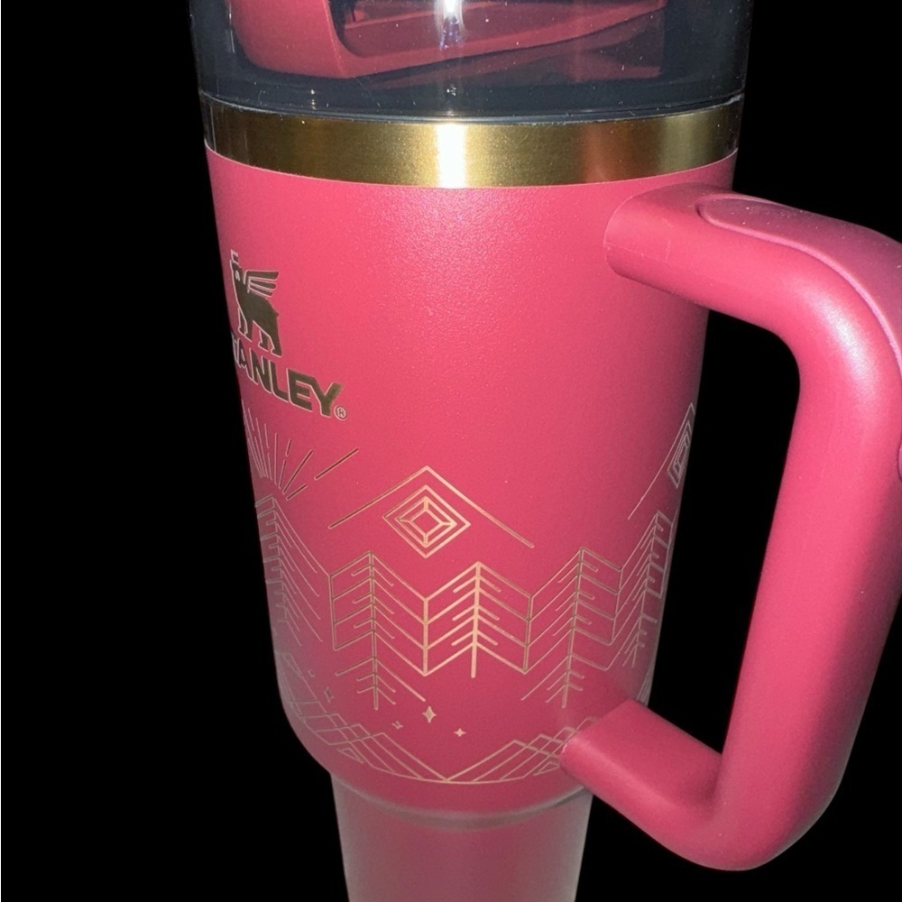 NIB Collectible Stanley 40 oz flip straw w/ handle “Crimson” Winterscape design - Picture 7 of 10
